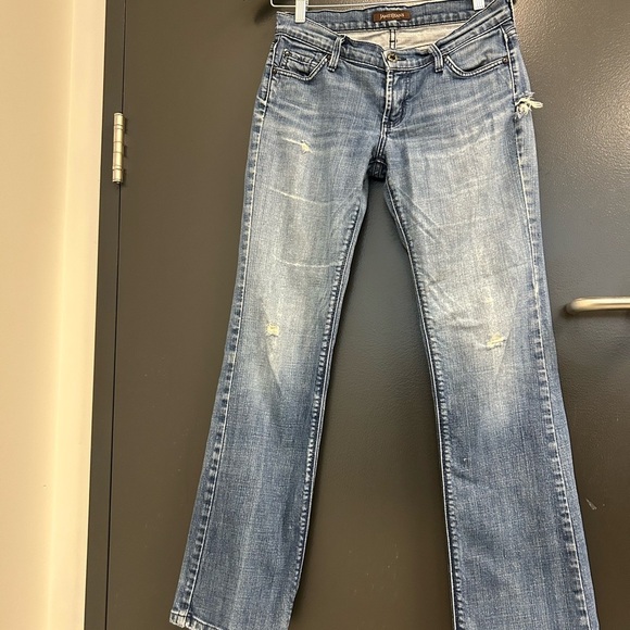 James Jeans Y2K sz. 27 vintage jeans in GUC Blue Boot Cut/Flair Distressed Denim - Picture 3 of 15